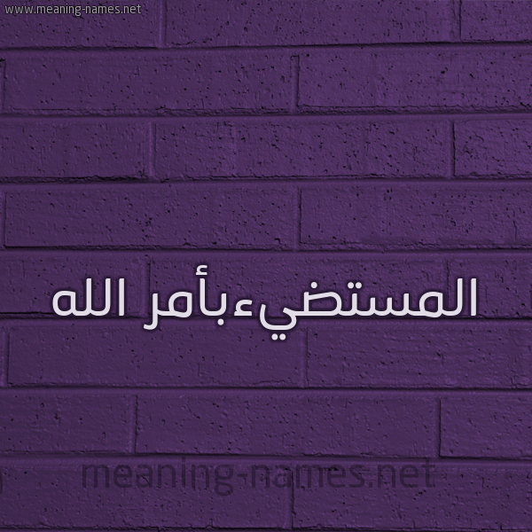 شكل 12 الإسم على الحائط الجداري صورة اسم المستضيءبأمر الله Al-Mstdy'ab'amr-Al-Lh